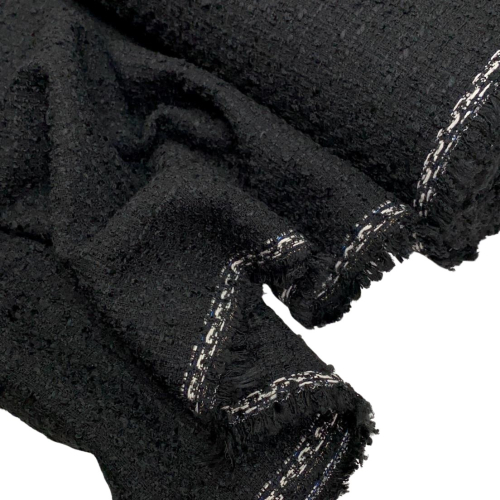 RESTSTÜCK 1,60m !!! - Tweed Bouclé - Jenna - black