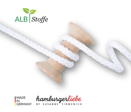 Bio Rundkordel - Twist Me - Big - 1,2 cm - A01 gebl. weiß - Albstoffe - Hamburger Liebe