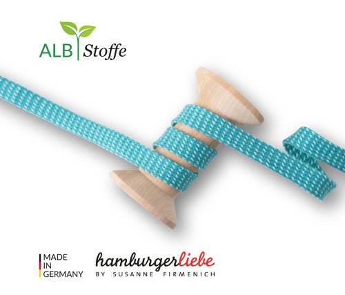 Bio Flachkordel - Twist Me - Dots - 1,2 cm - Col.7 - Albstoffe - Hamburger Liebe