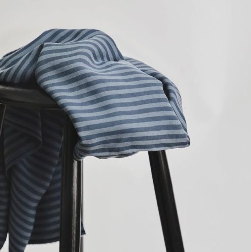Two Tone Stripe Twill mit TENCEL™ - dusty blue - MeetMilk