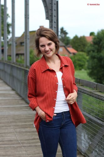 Two Tone Stripe Twill mit TENCEL™ - cider - MeetMilk