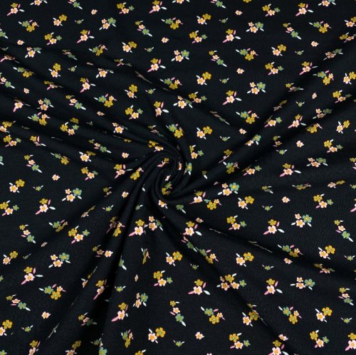 Bio Jersey - Vintage Flowers - black