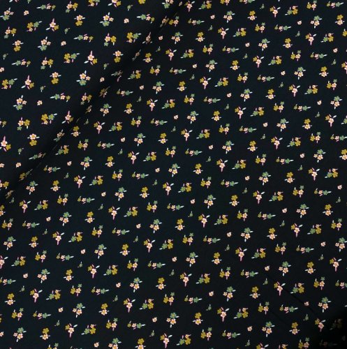RESTSTÜCK 0,50m !!! - Bio Jersey - Vintage Flowers - black
