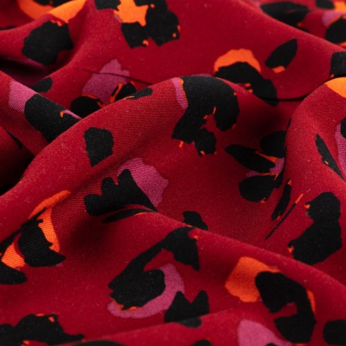 Viskose Twill - Viola Leo - dark red/black