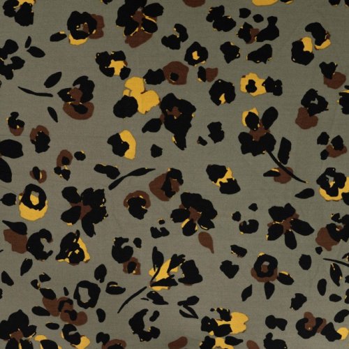 Viskose Twill - Viola Leo - khaki/black