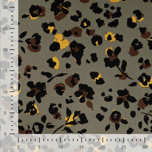 Viskose Twill - Viola Leo - khaki/black