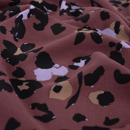 Viskose Twill - Viola Leo - lilac/black