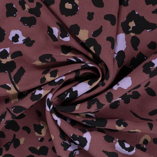 Viskose Twill - Viola Leo - lilac/black