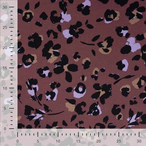 Viskose Twill - Viola Leo - lilac/black