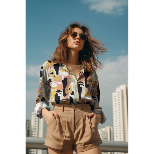 Preview: RESTSTÜCK 0,50m !!! - Viskose mit LENZING™ ECOVERO™ Fasern - Andina - schwarz/khaki/senf