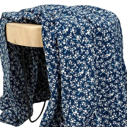 RESTSTÜCK 60cm !!! - Viskose Popeline - Anela - marine