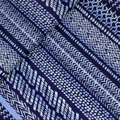 Preview: RESTSTÜCK 1,20m !!! - Viskose - Art Lines - blue