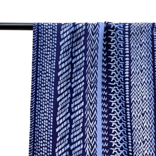 RESTSTÜCK 1,20m !!! - Viskose - Art Lines - blue