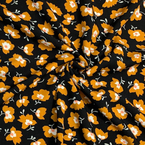 Preview: RESTSTÜCK 0,60m !!! - Viskose - Blomster - black