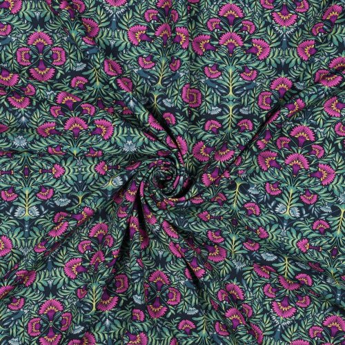 Viskose - Chrissie Flowers - grün