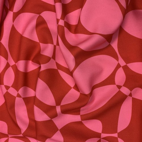 Viskose - Compass Circles - rot/rosa
