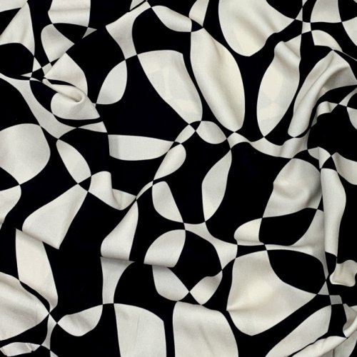 Viskose - Compass Circles - schwarz/sand
