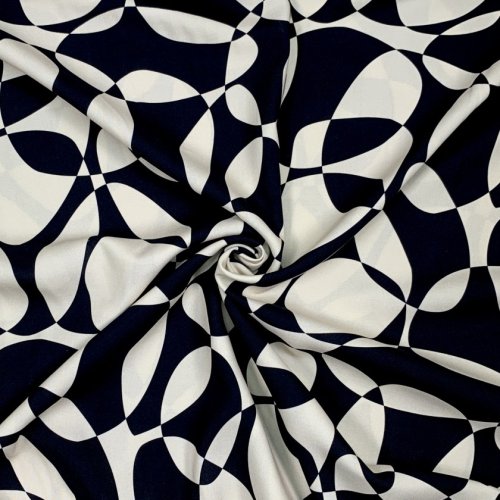 Viskose - Compass Circles - schwarz/sand