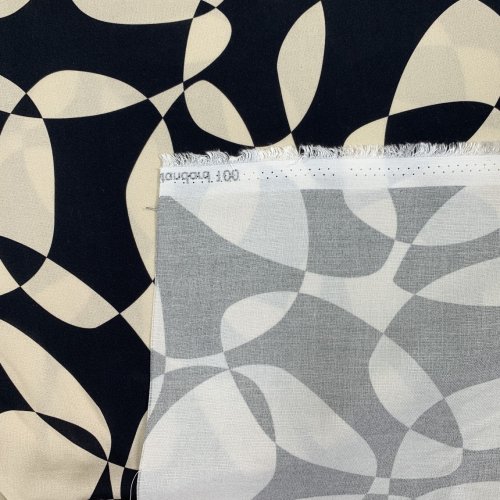 Viskose - Compass Circles - schwarz/sand