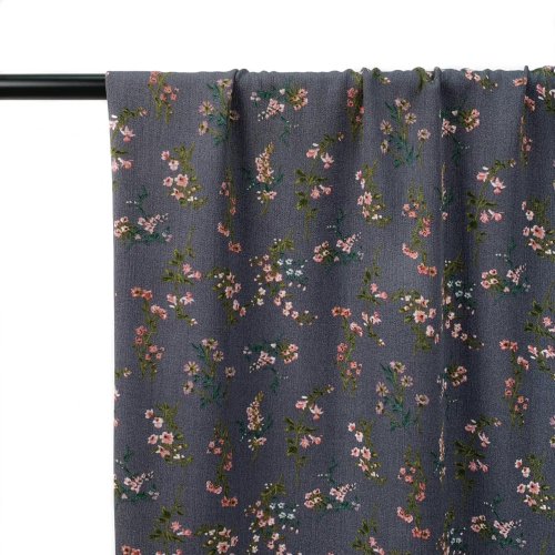 Preview: RESTSTÜCK 0,70m !!! - Viskose Crepe - Blumentraum - grau