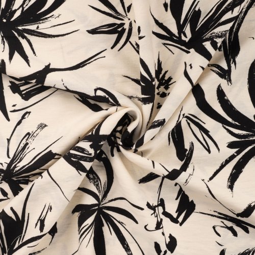 Viskose Crepe - Fenella - black/ecru