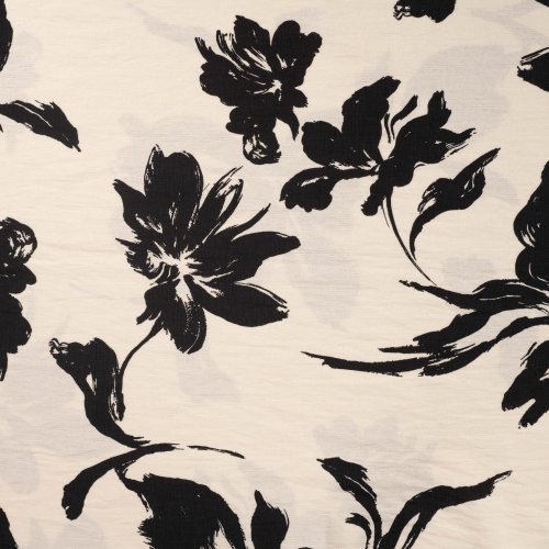 Viskose Crepe - Jody Flower - black/ecru