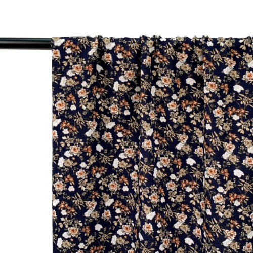 Preview: RESTSTÜCK 0,40m !!! - Viskose Crepe - Liva Flowers  - marine