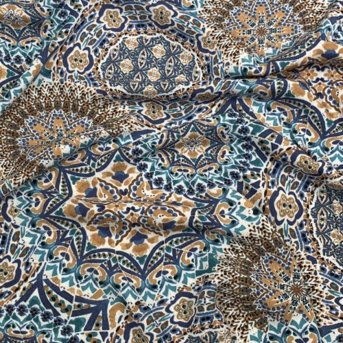 Viskose Crepe - Mandala - denim
