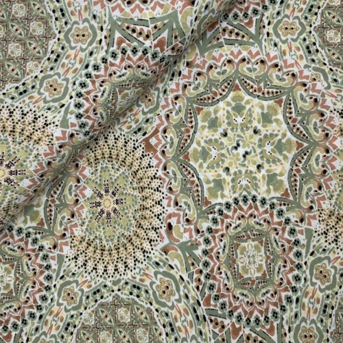 Viskose Crepe - Mandala - khaki