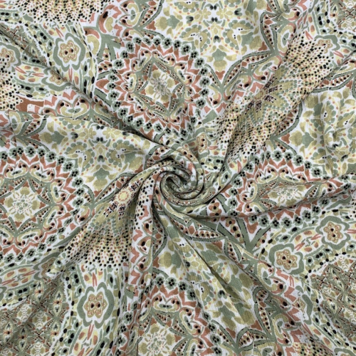 Preview: RESTSTÜCK 0,50m !!! - Viskose Crepe - Mandala - khaki