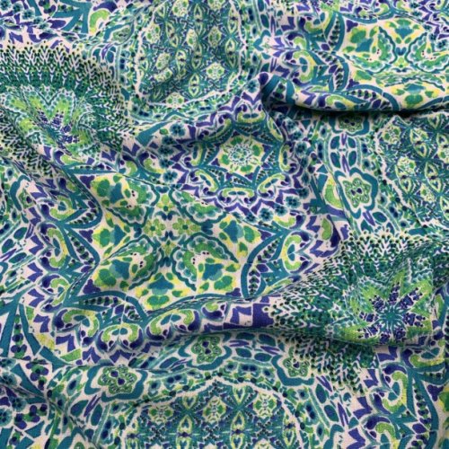 Viskose Crepe - Mandala - royal