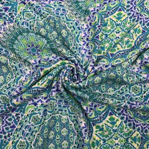 Viskose Crepe - Mandala - royal