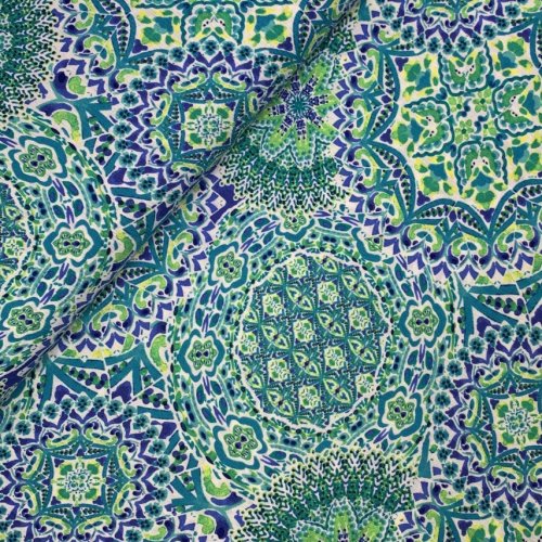 Viskose Crepe - Mandala - royal