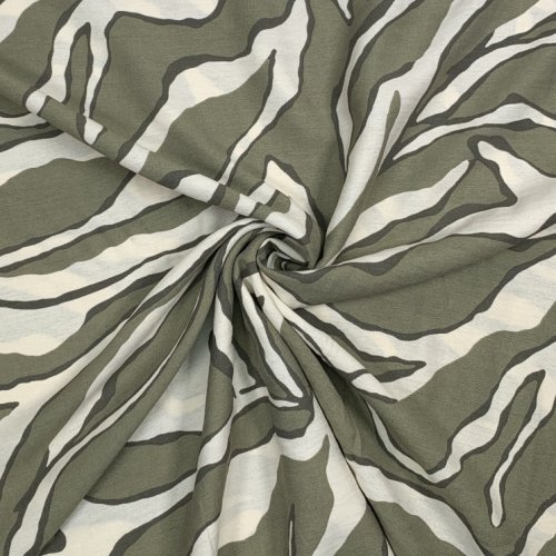 Viskose Crepe - Neven Zebra - khaki/ecru