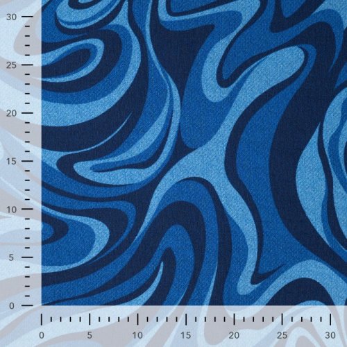 Viskose Crepe - Rusty Waves - navy/blue