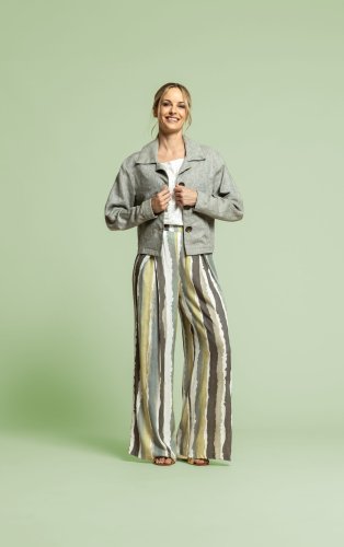 Viskose Crepe - Stripes - khaki