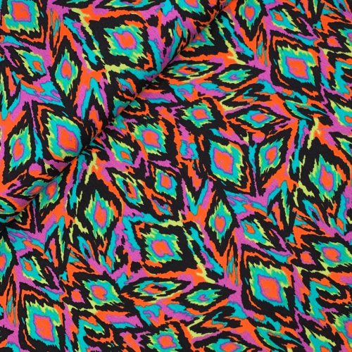 RESTSTÜCK 1,10m !!! - Viskose Crinkle - Graphic - cyclam