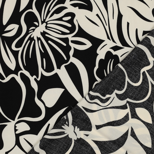 Preview: RESTSTÜCK 0,30m !!! - Viskose - Danae Flowers - black