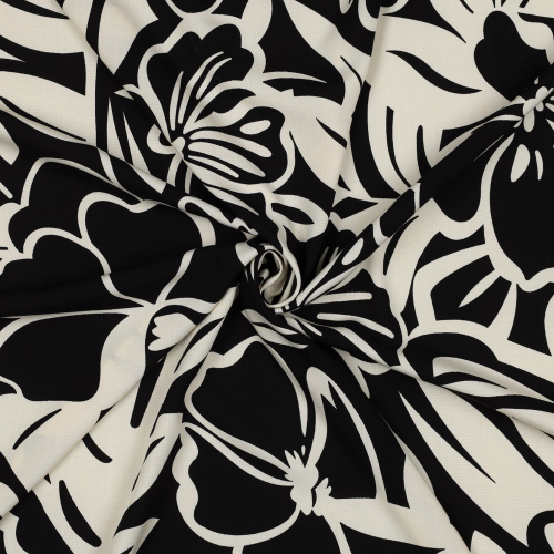 RESTSTÜCK 0,30m !!! - Viskose - Danae Flowers - black