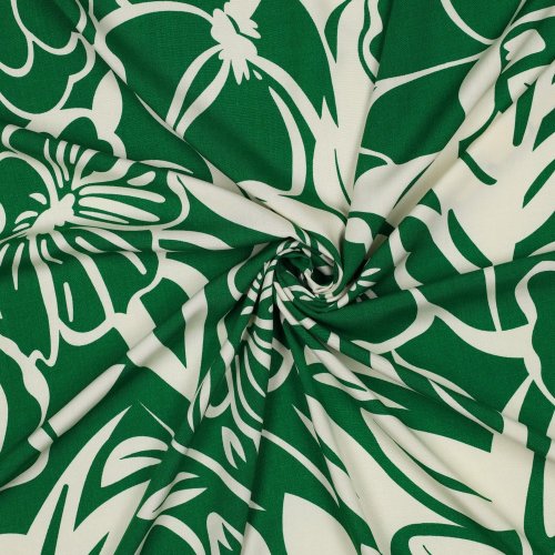 Viskose - Danae Flowers - green
