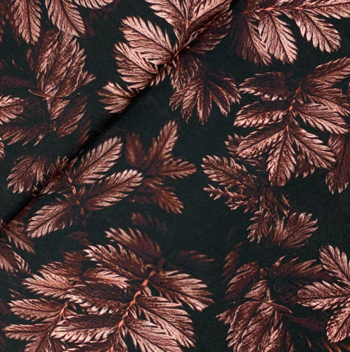 Preview: RESTSTÜCK 1,90m !!! - Viskose - Dark Leaves - bordeaux - Swafing by Thorsten Berger