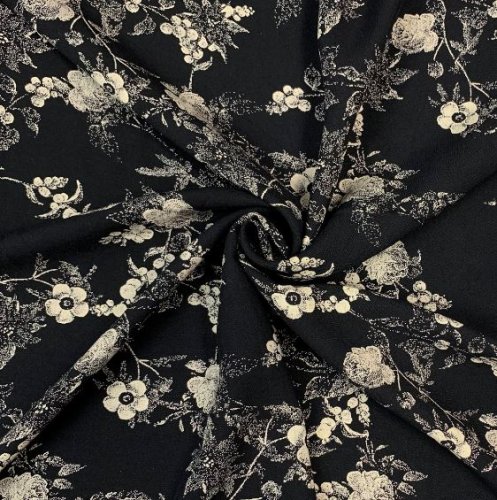 Viskose - Faded Flowers - black