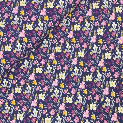 Preview: RESTSTÜCK 1,10m !!! - Viskose - Flower Esja - lila