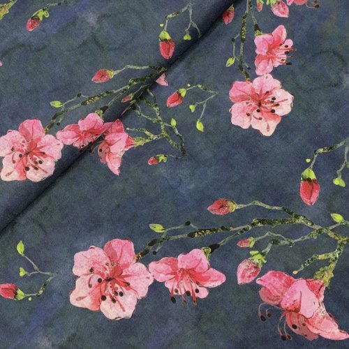 Viskose - Flower Magnifica - navy