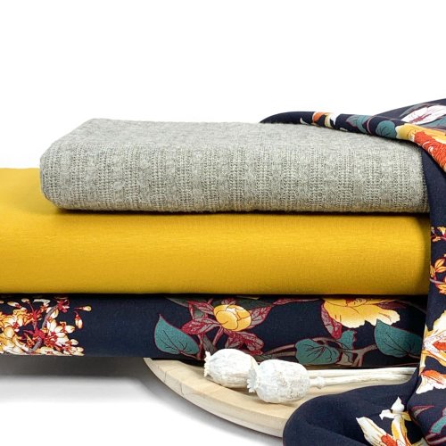 Viskose - Flower Oria - navy