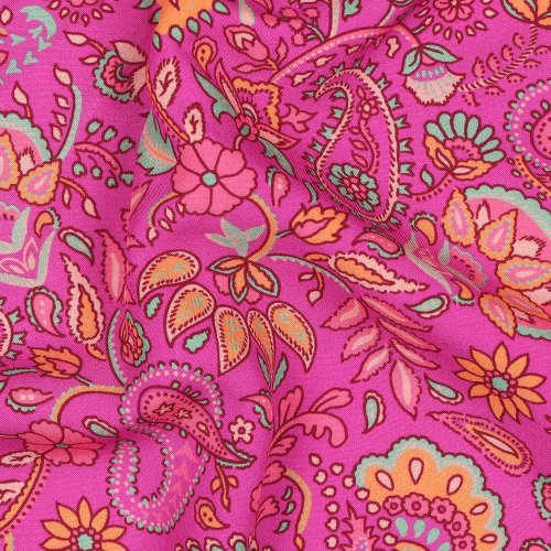 Viskose mit LENZING™ ECOVERO™ Fasern - Ivette Flowers - fuchsia/orange