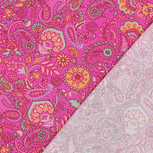Viskose mit LENZING™ ECOVERO™ Fasern - Ivette Flowers - fuchsia/orange