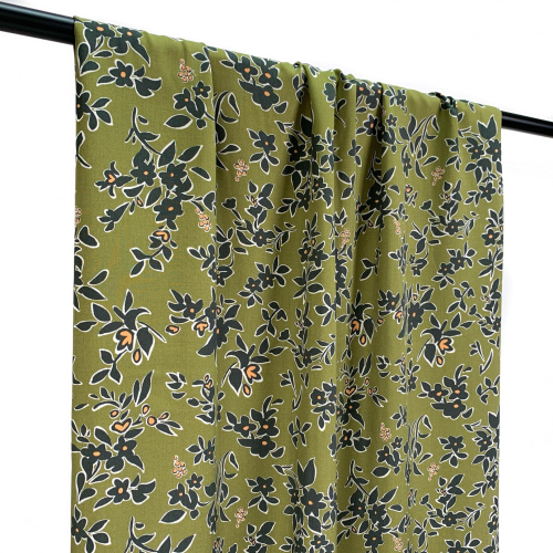 Preview: RESTSTÜCK 0,70m !!! - Viskose - Frya Flowers - khaki