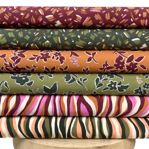 Viskose - Skade Stripes - rose/rost/bordeaux