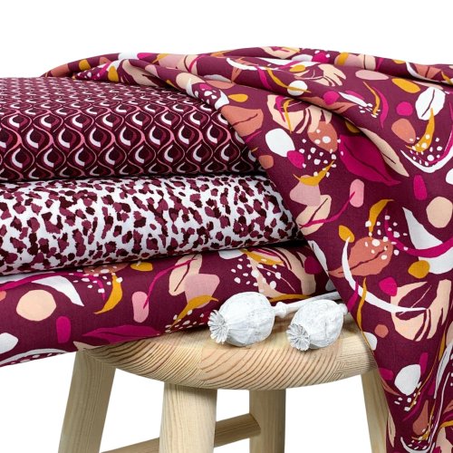 Preview: RESTSTÜCK 0,90m !!! - Viskose Popeline - Sohra - bordeaux